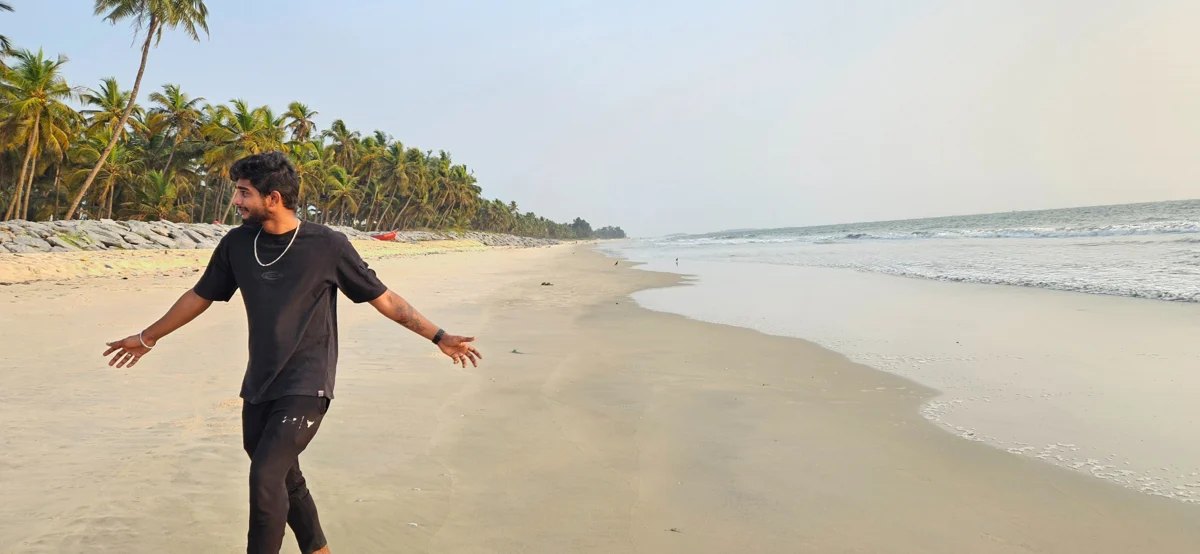 Raya taking a quiet moment at the beach